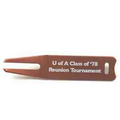 Orange Aluminum Golf Divot Tool Rectangle